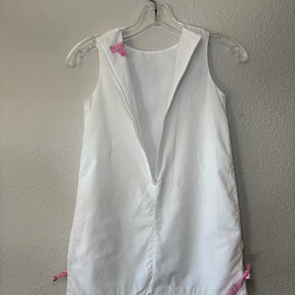 LILLY PULITZER Girls Size 8 Shift Dress White Embroidered Birds Beach Coastal - Picture 8 of 12